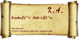Kadnár Adrián névjegykártya