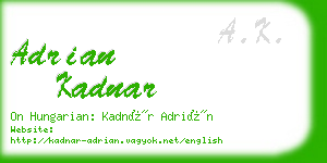 adrian kadnar business card